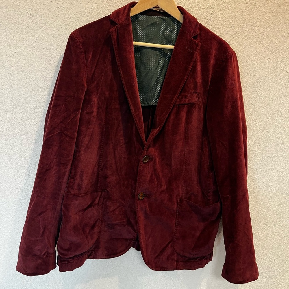Futuro‎ Men's Deep Burgundy Velvet Sport Coat hand made in Italy in great  shape